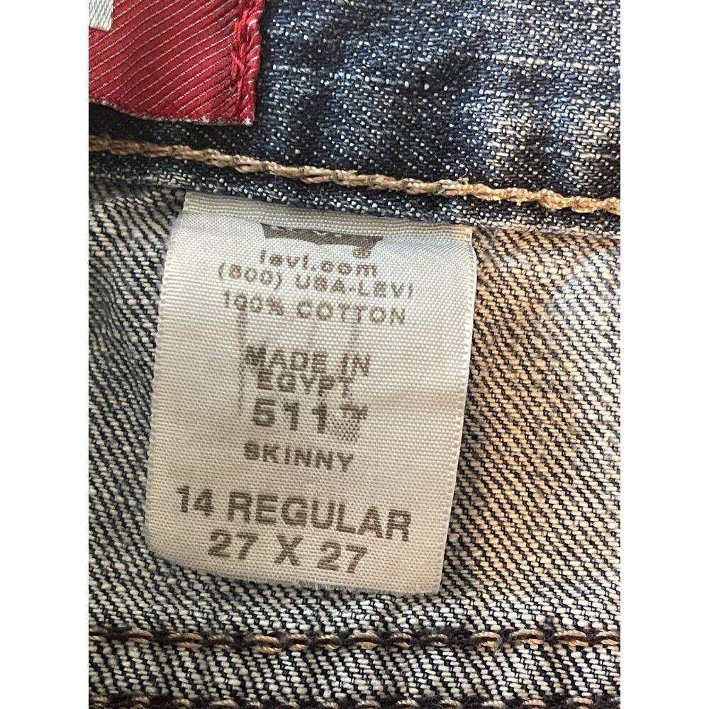 Vintage Levi's 511 Jeans Denim Straight 100% Cotton Size 27x27 or Boy's 14 - Picture 7 of 9